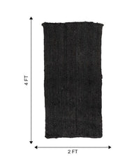 Solid Black Jute Dhurrie - 7
