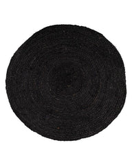 Solid Black Jute Dhurrie - 2