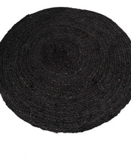 Solid Black Jute Dhurrie - 3