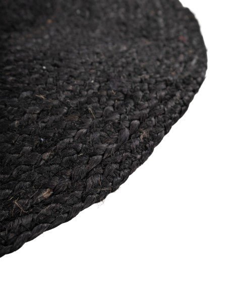 Solid Black Jute Dhurrie - 4