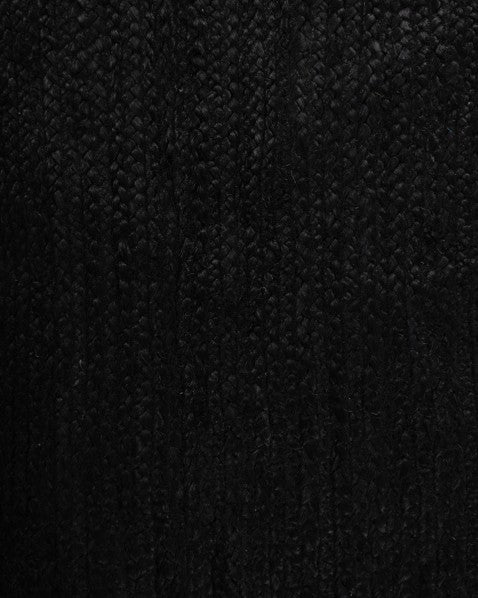 Solid Black Jute Dhurrie - 6