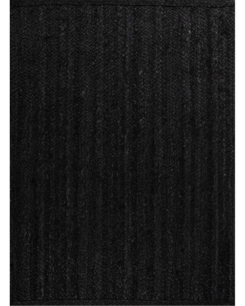 Solid Black Jute Dhurrie - 2