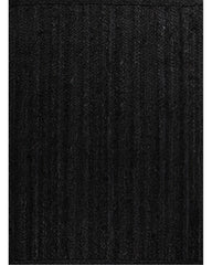 Solid Black Jute Dhurrie - 2
