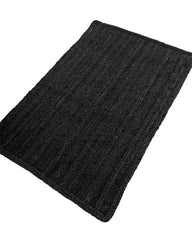 Solid Black Jute Dhurrie - 3