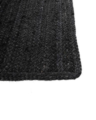 Solid Black Jute Dhurrie - 4