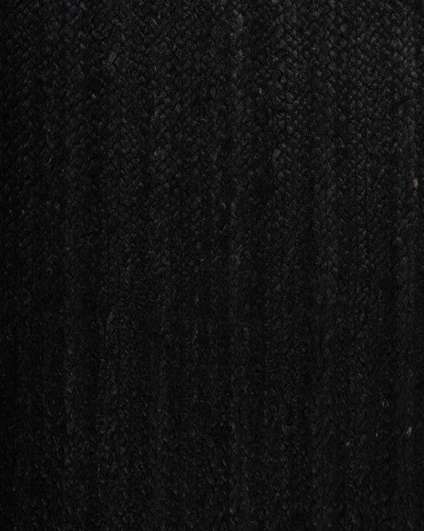 Solid Black Jute Dhurrie - 5