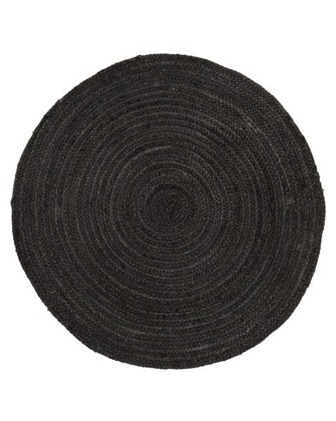 Solid Black Jute Dhurrie - 2