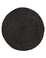 Solid Black Jute Dhurrie - 2