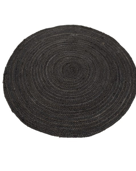 Solid Black Jute Dhurrie - 3