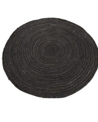 Solid Black Jute Dhurrie - 3