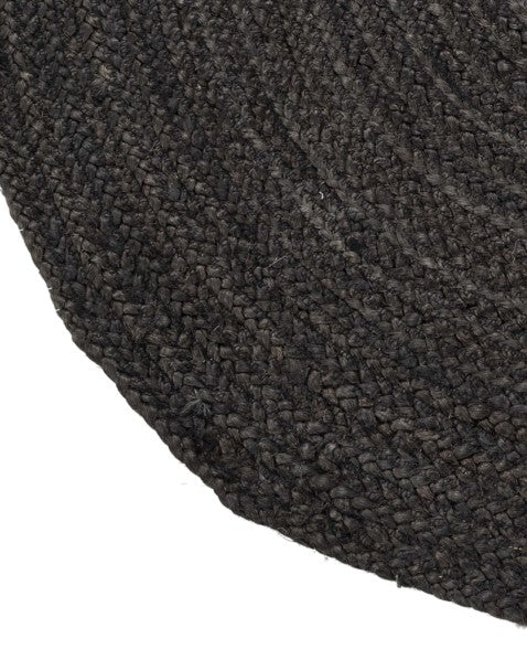 Solid Black Jute Dhurrie - 4