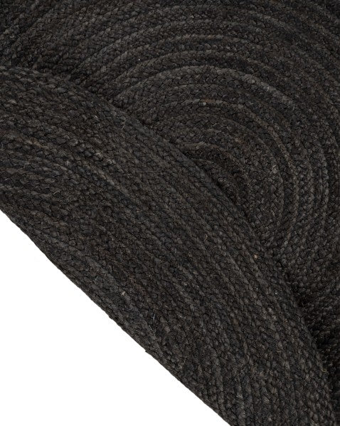 Solid Black Jute Dhurrie - 5