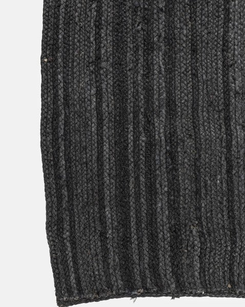 Solid Black Jute Dhurrie - 4