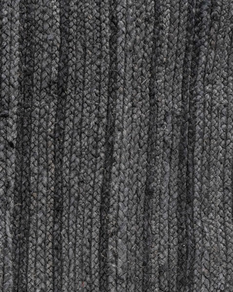 Solid Black Jute Dhurrie - 5