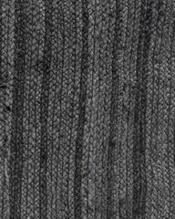 Solid Black Jute Dhurrie - 5