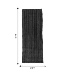 Solid Black Jute Dhurrie - 6