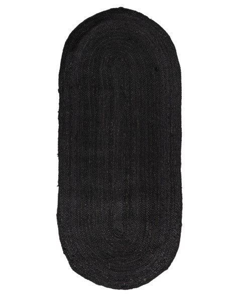 Solid Black Jute Dhurrie - 2