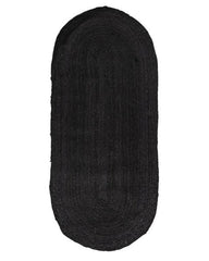 Solid Black Jute Dhurrie - 2