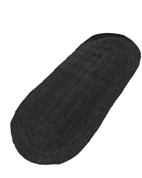 Solid Black Jute Dhurrie - 3