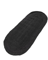 Solid Black Jute Dhurrie - 3