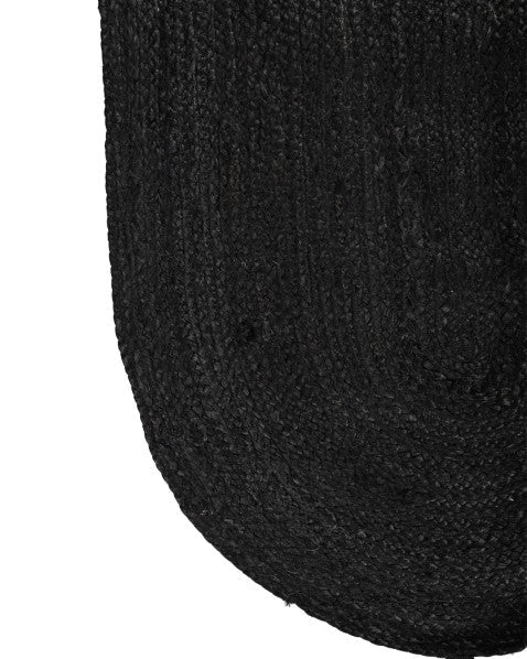 Solid Black Jute Dhurrie - 4