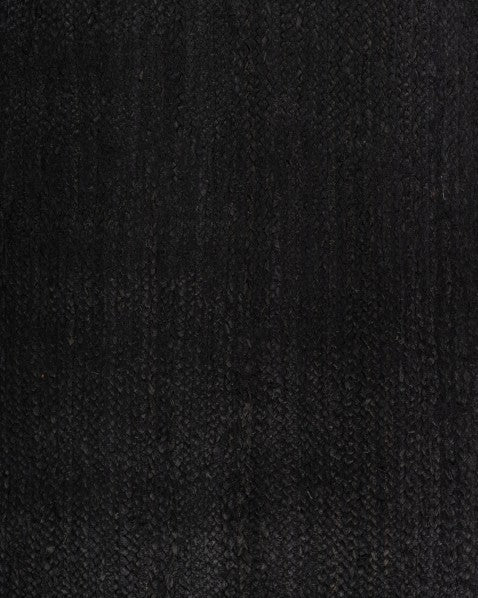 Solid Black Jute Dhurrie - 6