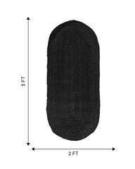 Solid Black Jute Dhurrie - 7