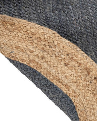 Bordered Brown Jute Dhurrie - 5