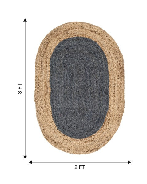 Bordered Brown Jute Dhurrie - 7
