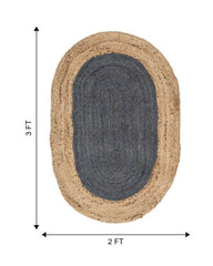 Bordered Brown Jute Dhurrie - 7