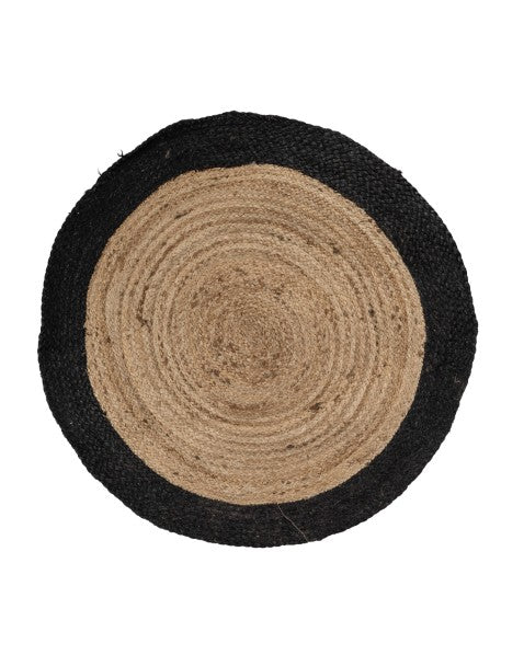 Bordered Brown Jute Dhurrie - 2