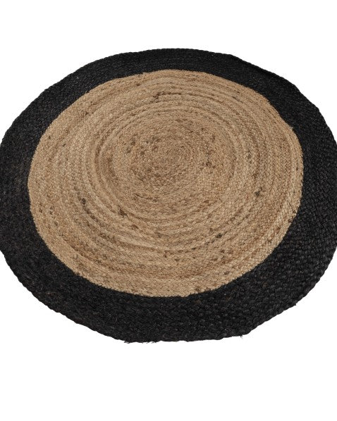 Bordered Brown Jute Dhurrie - 3