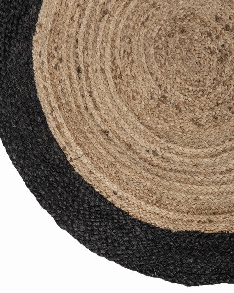 Bordered Brown Jute Dhurrie - 4