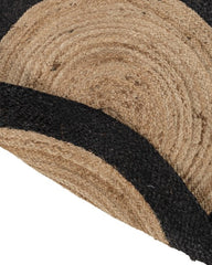 Bordered Brown Jute Dhurrie - 5