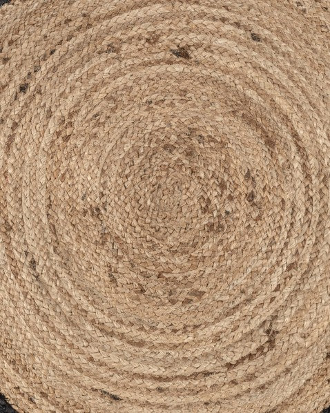 Bordered Brown Jute Dhurrie - 6