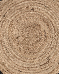 Bordered Brown Jute Dhurrie - 6