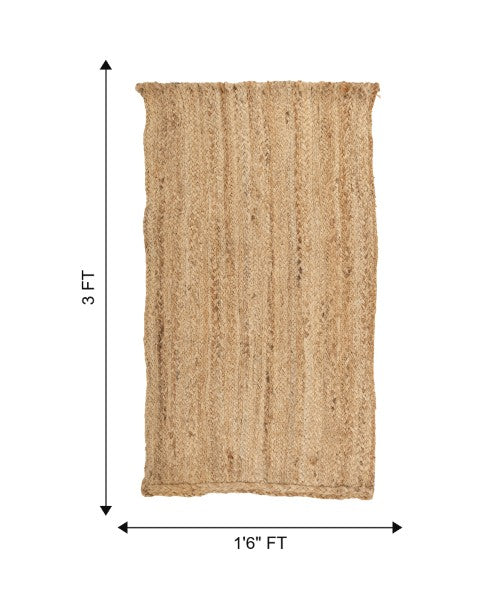 Textured Brown Jute Dhurrie - 7