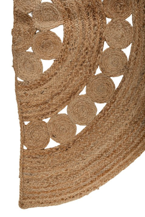 Braided Solid Brown Jute Dhurrie - 4