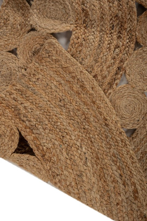 Braided Solid Brown Jute Dhurrie - 5
