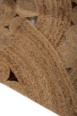 Braided Solid Brown Jute Dhurrie - 5
