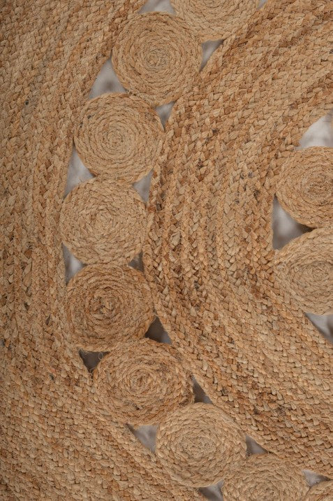 Braided Solid Brown Jute Dhurrie - 6