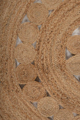 Braided Solid Brown Jute Dhurrie - 6