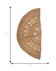 Braided Solid Brown Jute Dhurrie - 7