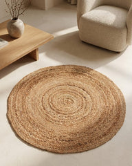 Braided Brown Jute Dhurrie - 1