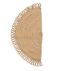 Fringed Brown Jute Dhurrie - 2