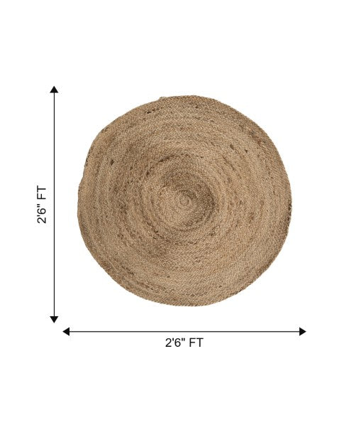 Solid Brown Jute Dhurrie - 7
