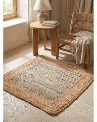 Bordered Brown Jute Dhurrie - 2