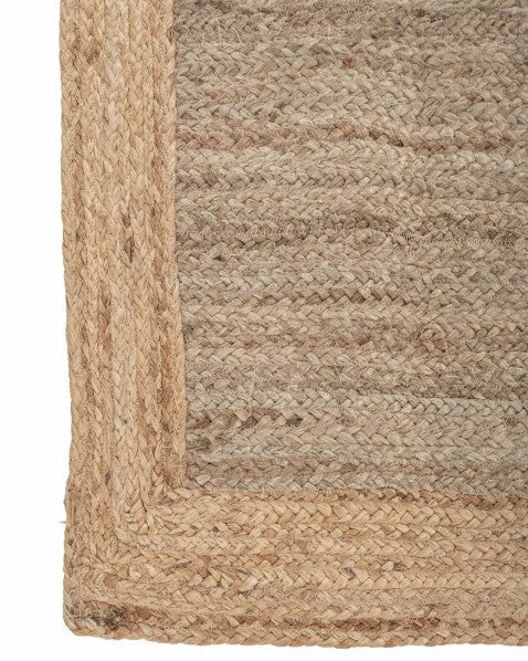 Bordered Brown Jute Dhurrie - 4