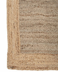 Bordered Brown Jute Dhurrie - 4