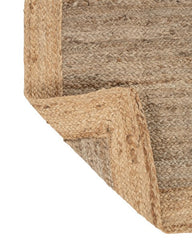 Bordered Brown Jute Dhurrie - 5